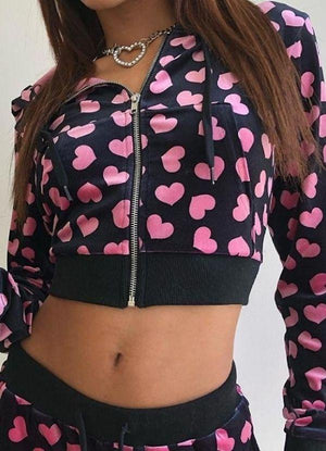 Velvet Heart Sweatshirt Hoodie