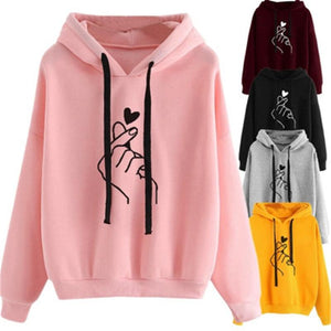 Heart finger click Women’s Hoodie