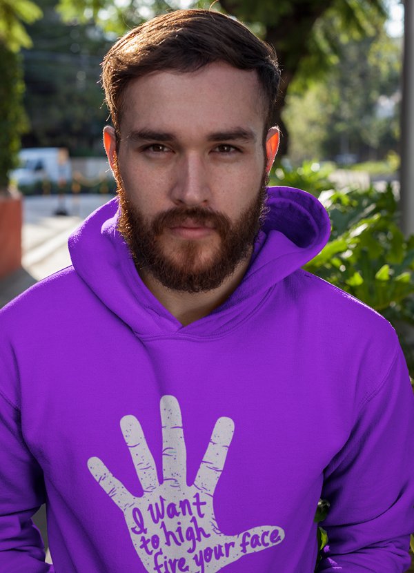 High Five Purple Hoodie Design