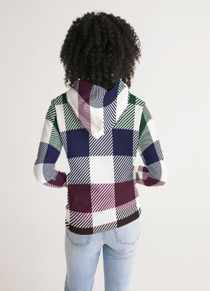 Flannel Grid Stripes Women Hoodie