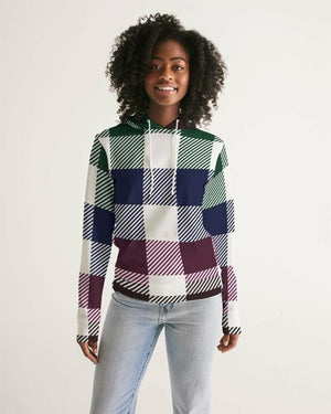 Flannel Grid Stripes Women Hoodie