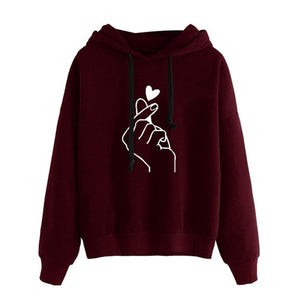 Heart finger click Women’s Hoodie