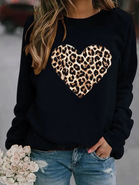 Leopard Heart Sweatshirt