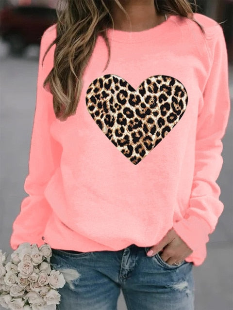 Leopard Heart Sweatshirt