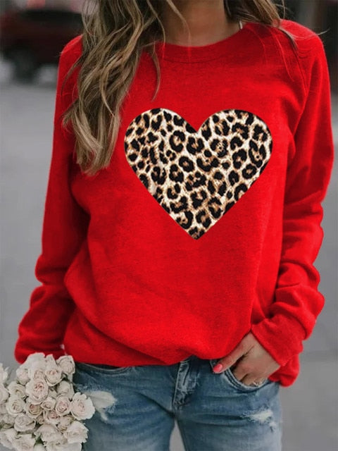 Leopard Heart Sweatshirt