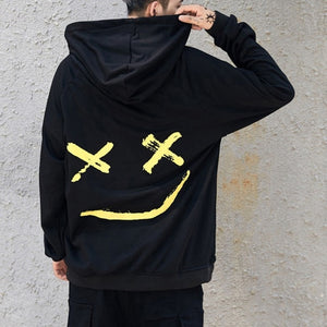 Men’s Happy Smiling Face Print Hoodie