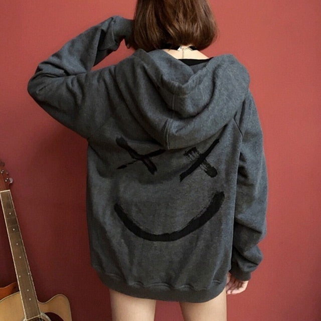 Men’s Happy Smiling Face Print Hoodie