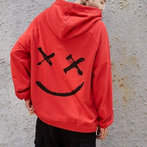 Men’s Happy Smiling Face Print Hoodie